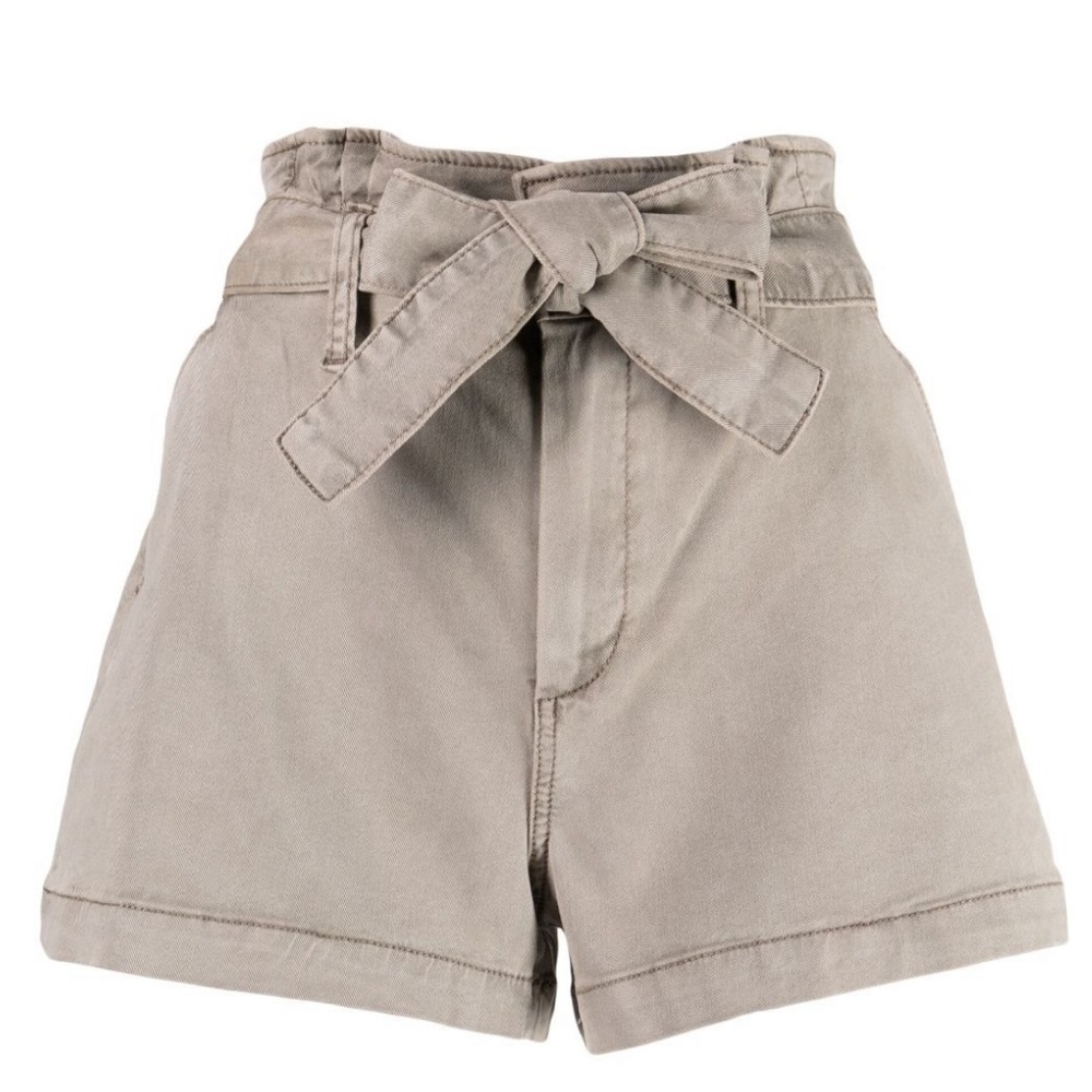 PAIGE ANESSIA HIGH WAISTED COTTON SHORTS SAND BEIGE SIZE 28 NEW